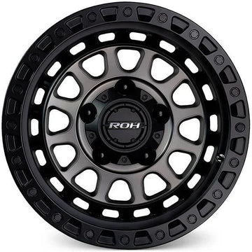 ROH Assault Wheels Matte Black with Graphite Face Black Bolts